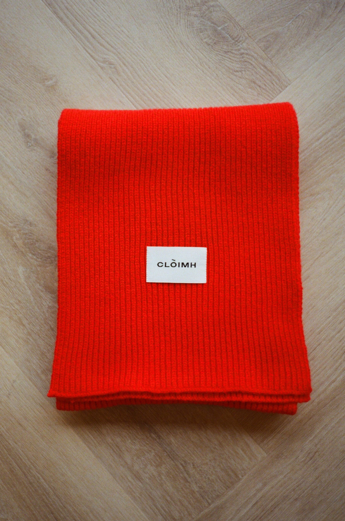 Long Soft Wool Scarf - Red