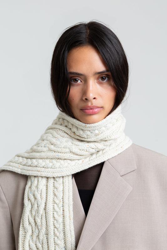 Aran Knit Wool Scarf