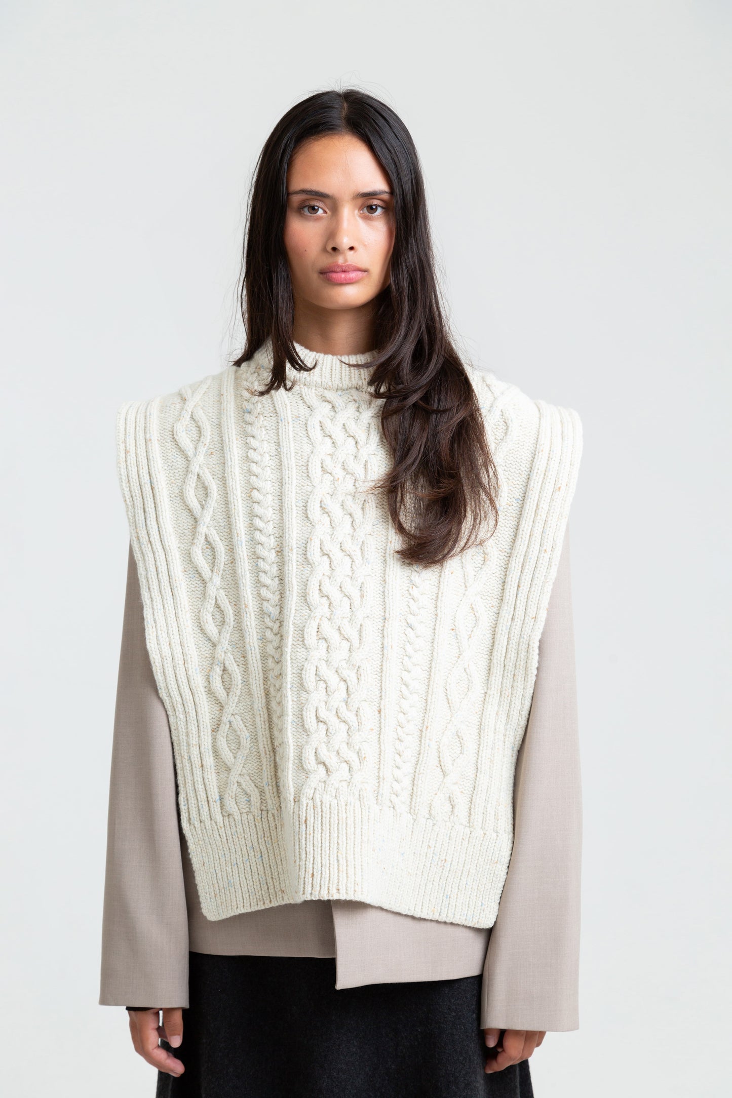 Aran Knit Wool Vest