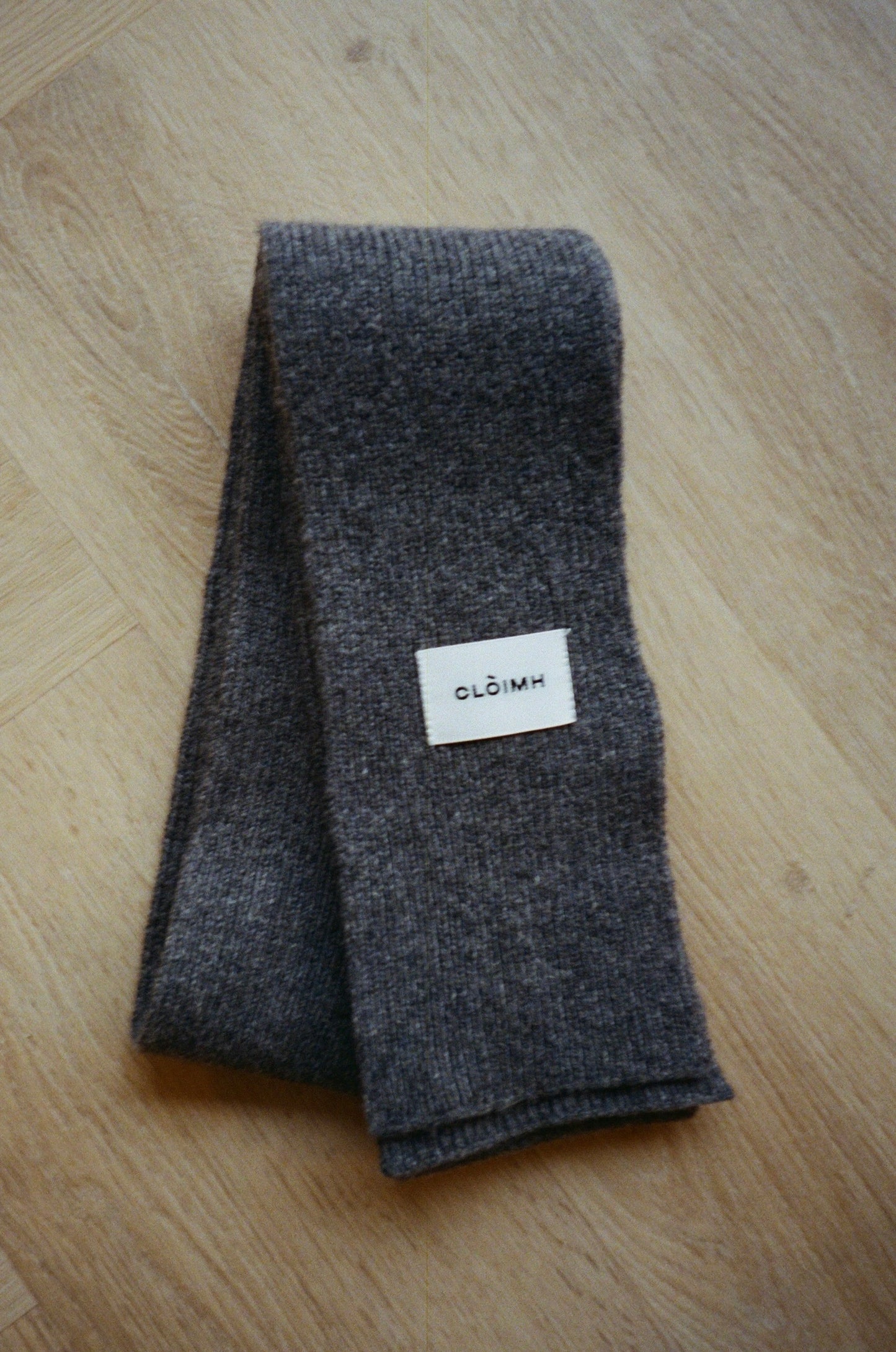 Mini Soft Wool Scarf - Dark Grey