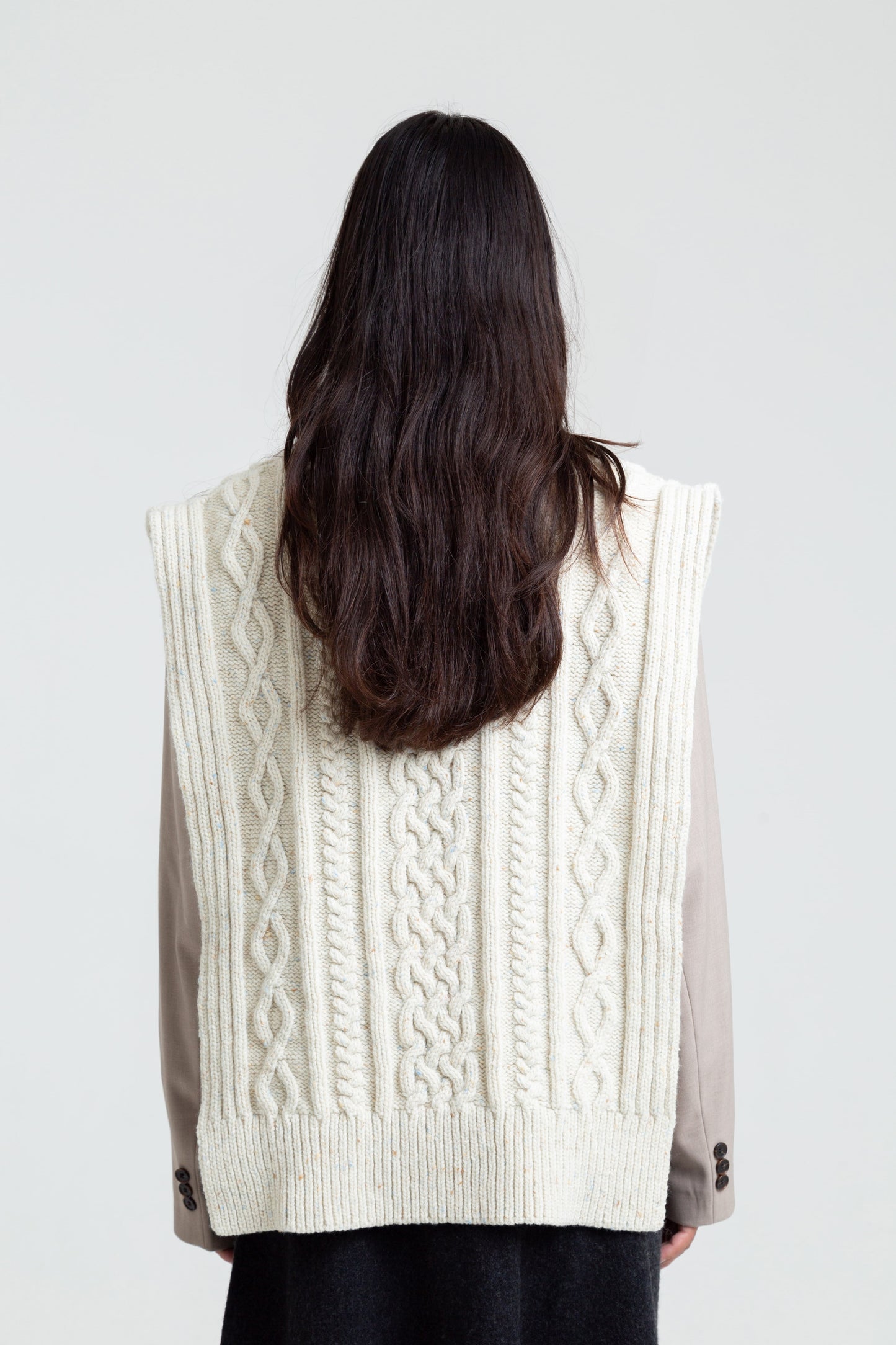 Aran Knit Wool Vest