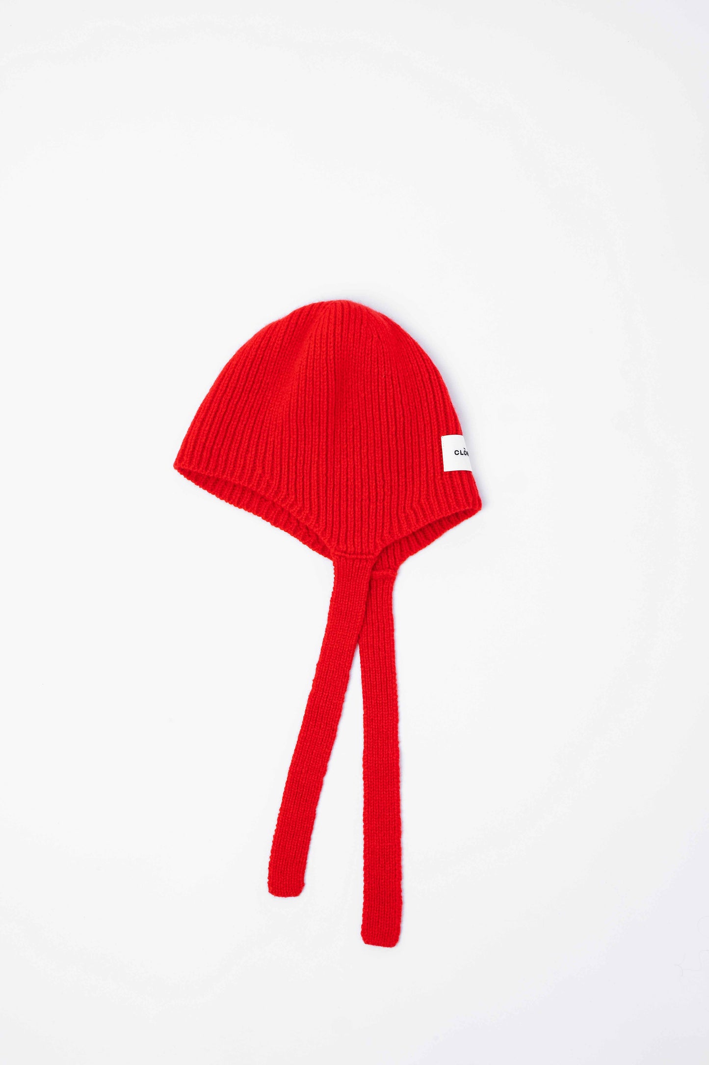 Tied Soft Wool Hood - Red