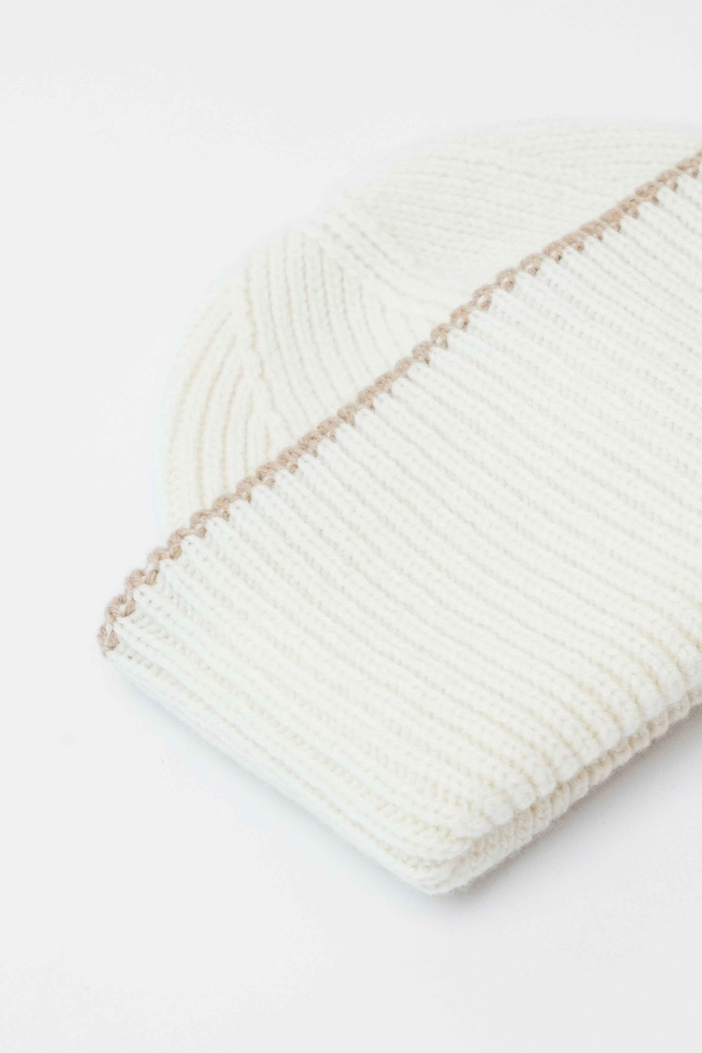 Chunky Soft Wool Beanie Hat - Ecru