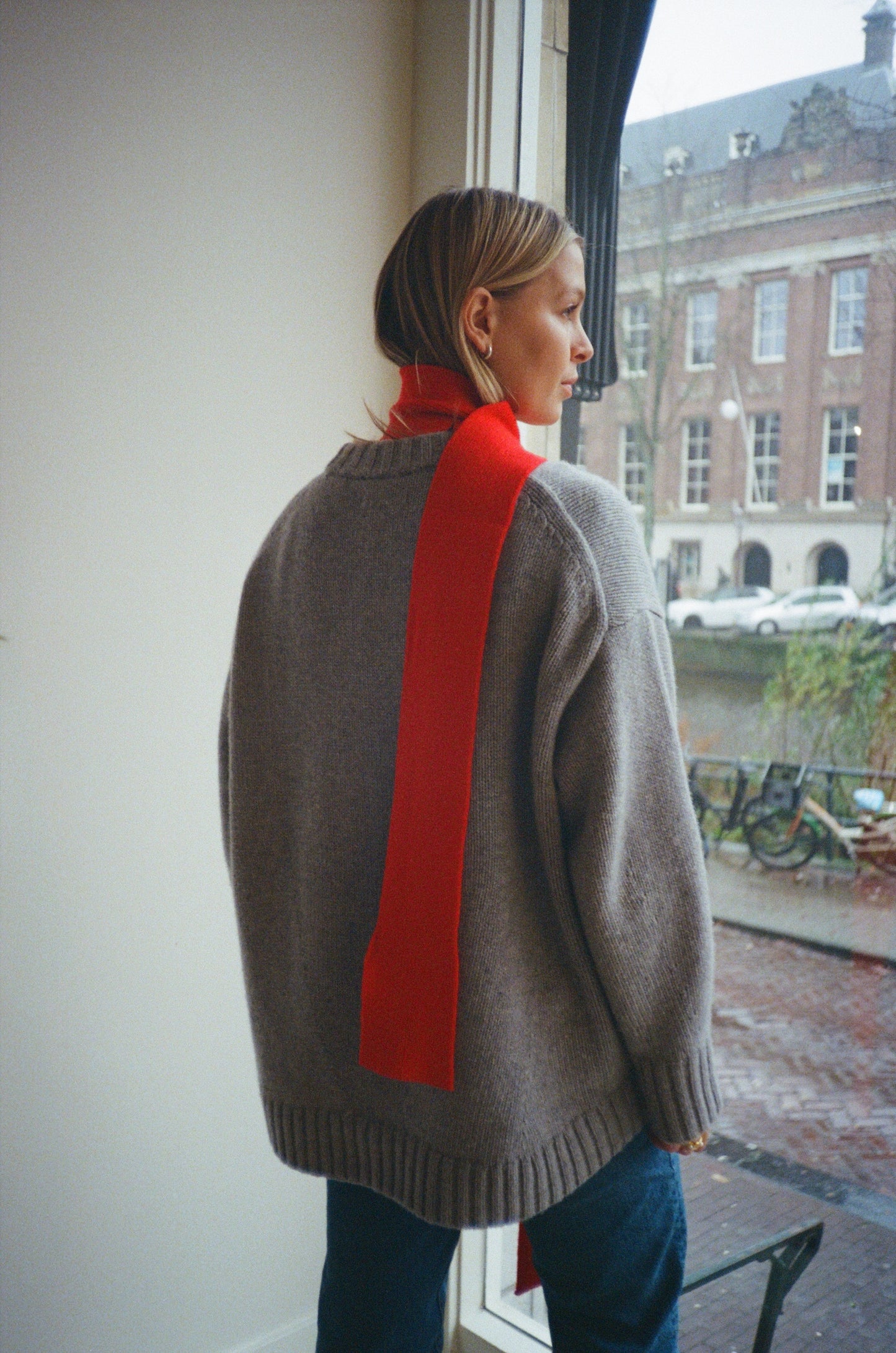 Mini Soft Wool Scarf - Red