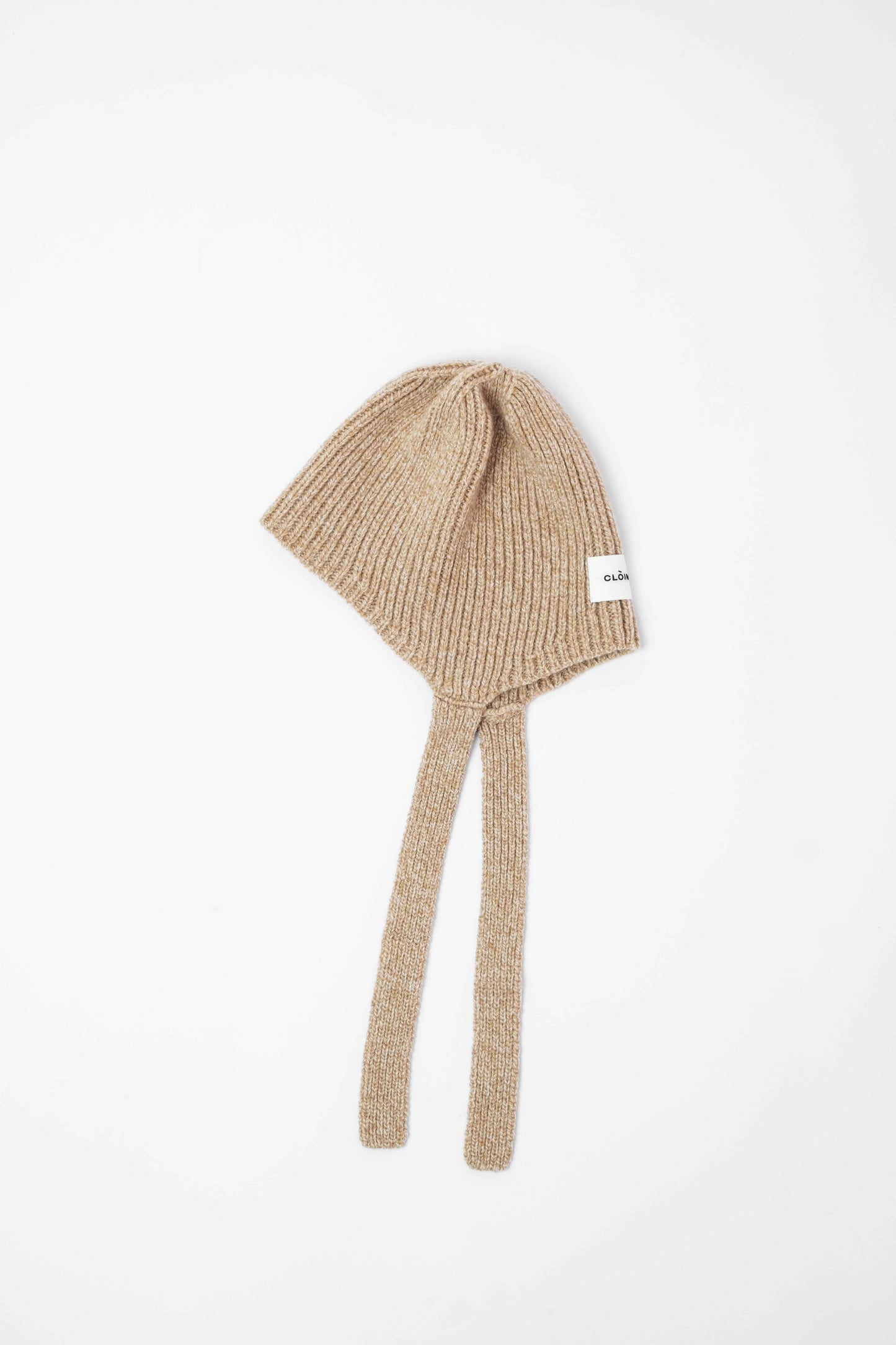 Tied Soft Wool Hood - Sand Marl