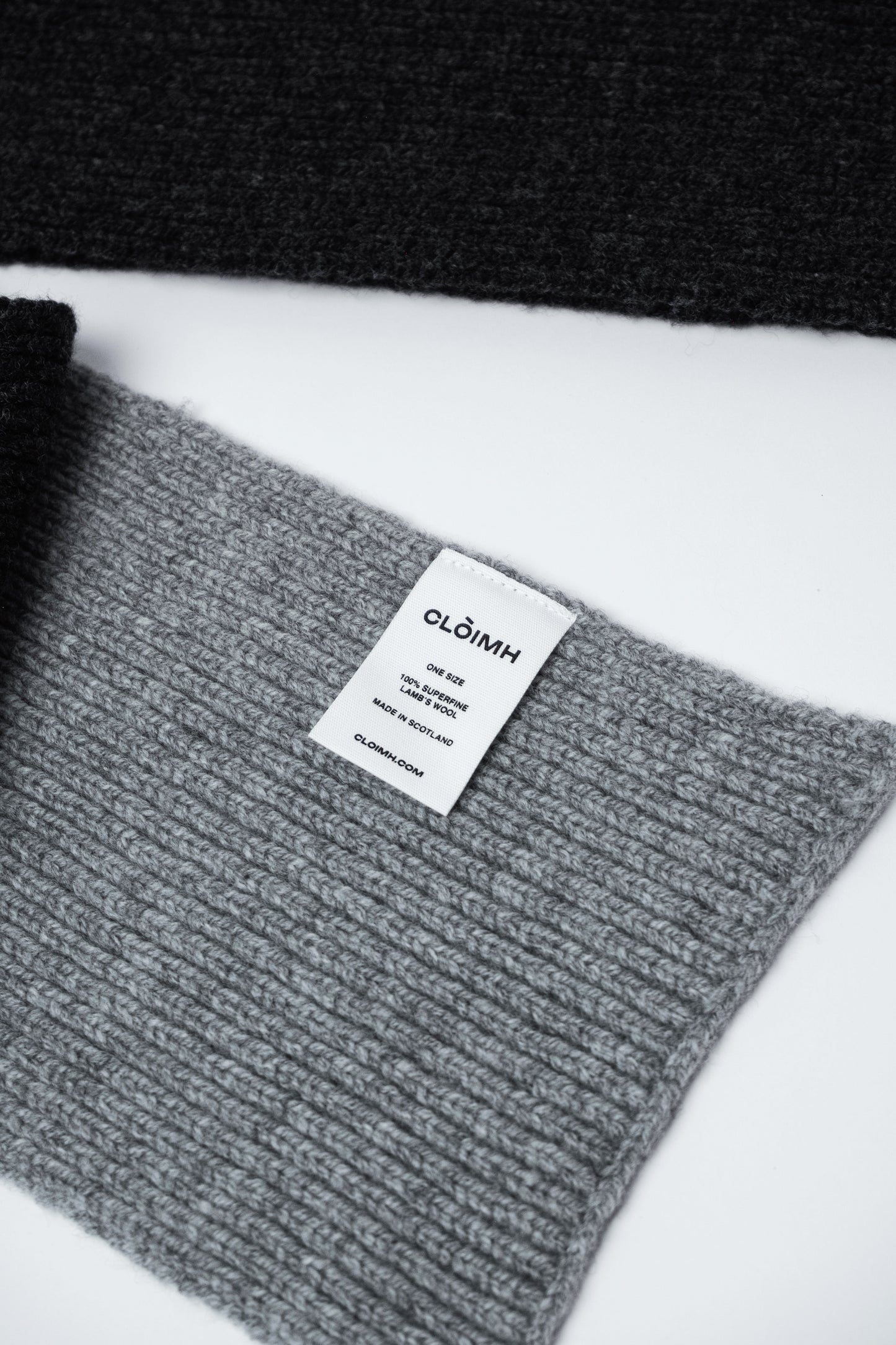 Blocked Soft Wool Scarf - Charcoal/Grey