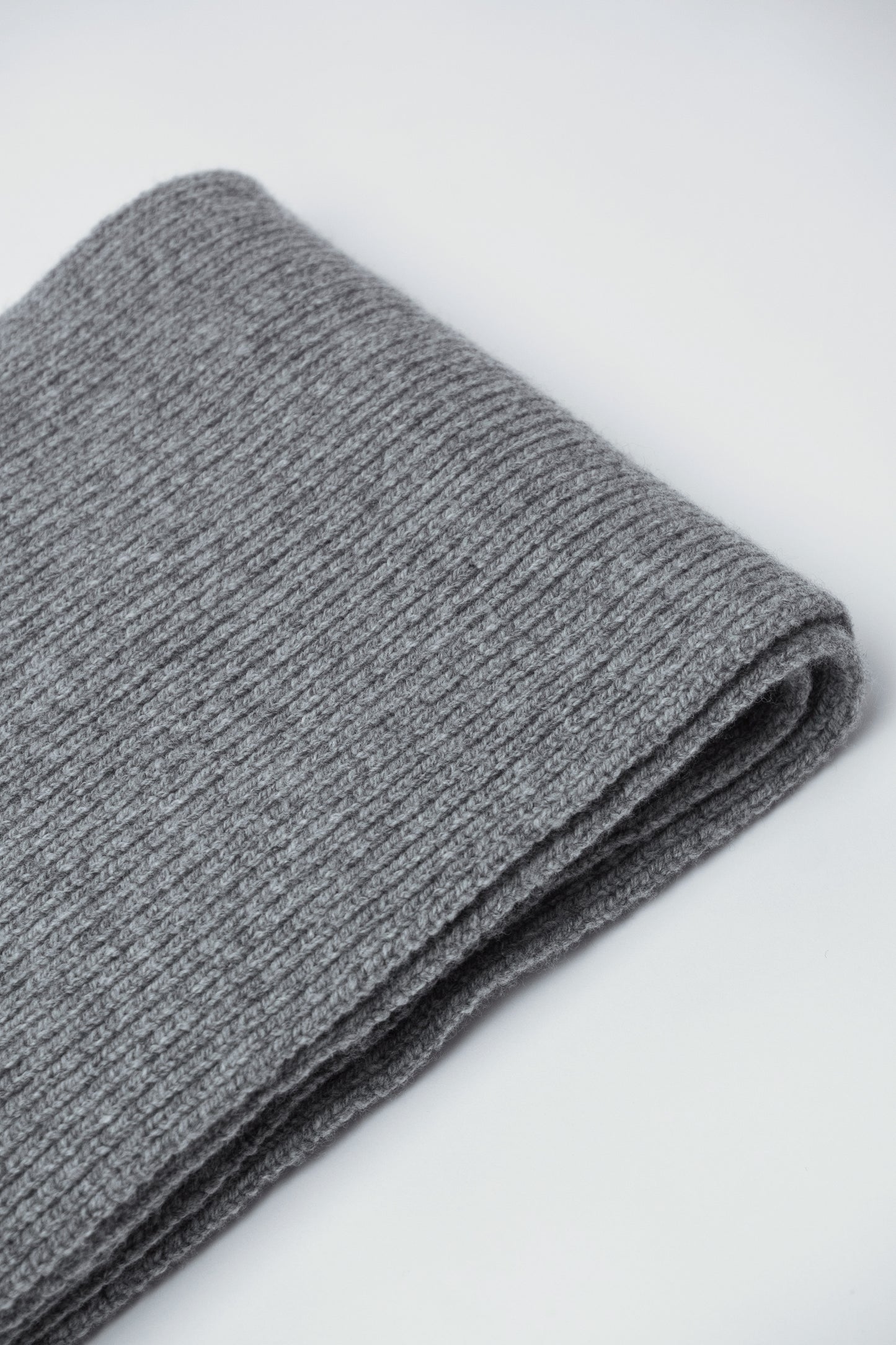 Long Soft Wool Scarf - Grey