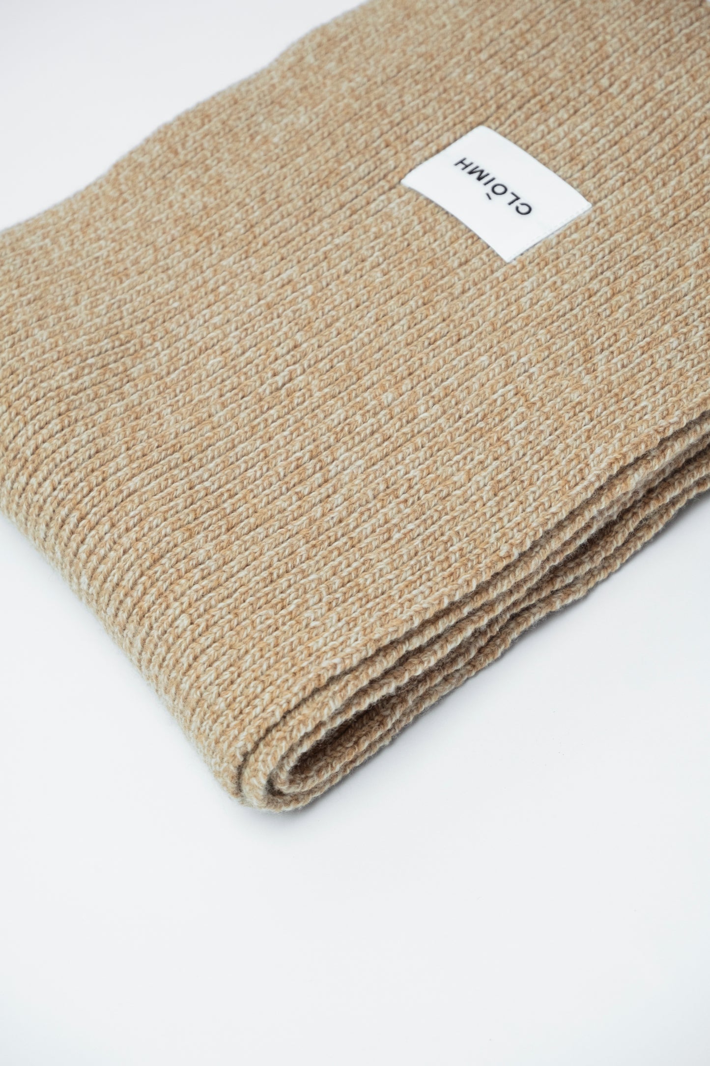 Long Soft Wool Scarf - Sand Marl