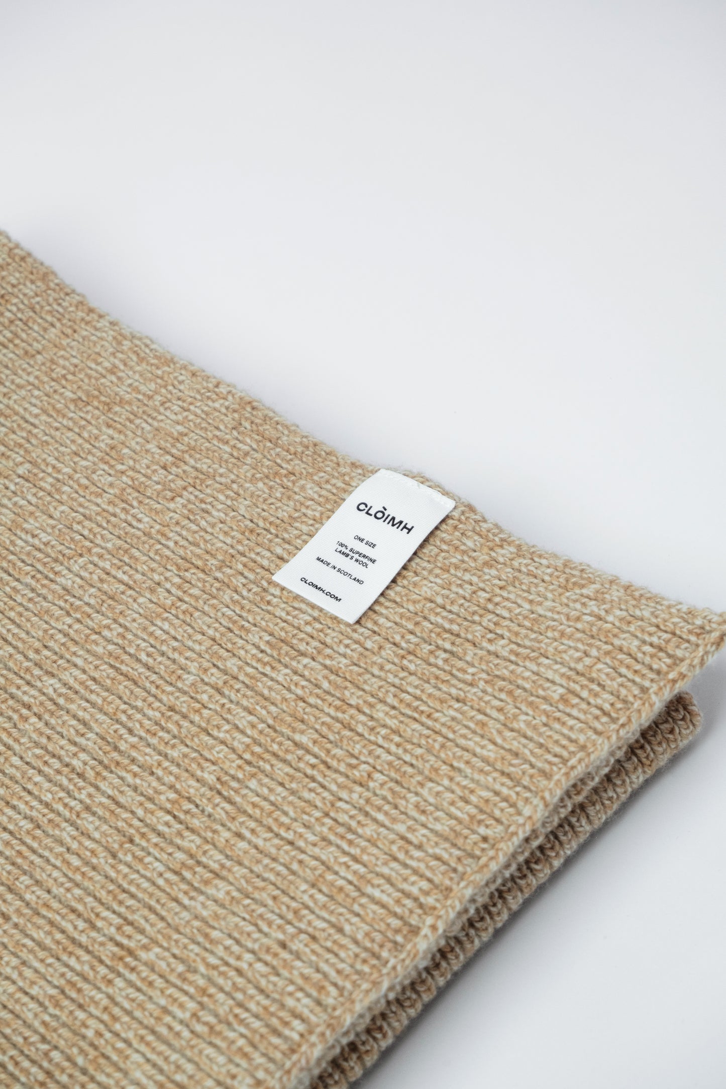 Long Soft Wool Scarf - Sand Marl